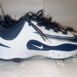 Nike White and Dark Blue Cleats
